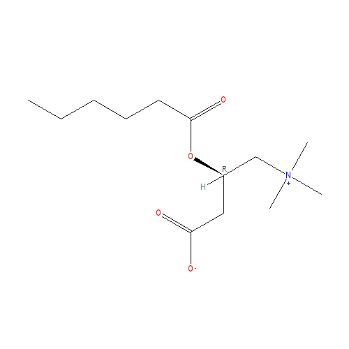 Chemical structure of Hexanoyl-L-carnitine chloride