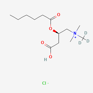Chemical structure of Hexanoyl-L-carnitine-d3 (chloride)