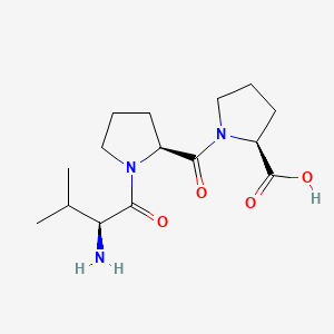Chemical structure of H-Val-Pro-Pro-OH (trifluoroactetate salt)
