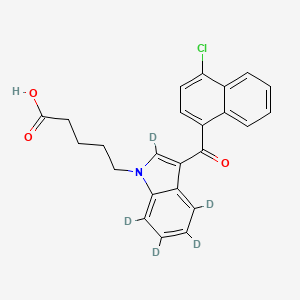 Chemical structure of JWH 398 N-pentanoic acid metabolite-d5