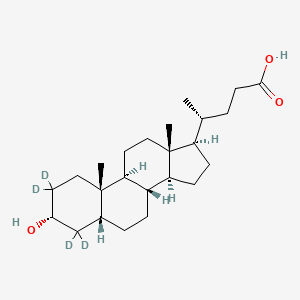Chemical structure of Lithocholic Acid-d4