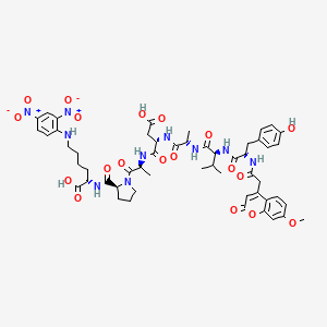 Chemical structure of Mca-YVADAP-K(Dnp)-OH (trifluoroacetate salt)