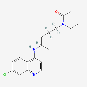 Chemical structure of N-acetyl Desethylchloroquine-d4