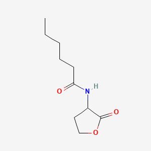 Chemical structure of N-(2-oxooxolan-3-yl)hexanamide
