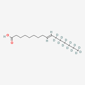 Chemical structure of Palmitelaidic Acid-d13
