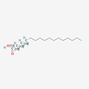 Chemical structure of (1,2,3,4-~13~C_4_)Hexadecanoic acid