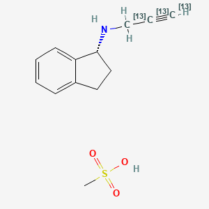 Chemical structure of Rasagiline-13C3 Mesylate