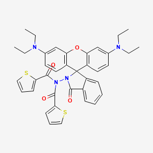Chemical structure of Rhodamine dithenoyl hydrazide