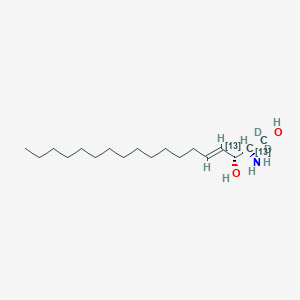 Chemical structure of Sphingosine-13C2-d2 (d18:1)