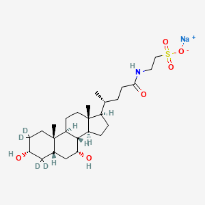 Chemical structure of Taurochenodeoxycholic Acid-d4 (sodium salt)