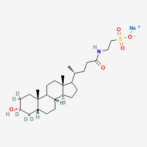 Chemical structure of Taurolithocholic Acid-d5 Sodium Salt