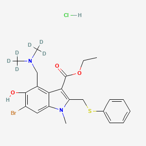 Chemical structure of Umifenovir-d6 (hydrochloride)