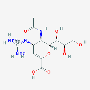 Chemical structure of Zanamivir-13C,15N2