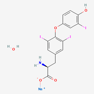 Chemical structure of 3,3',5-Triiodo-L-thyronine (sodium salt hydrate)