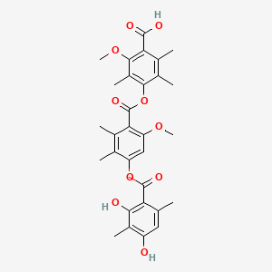 Chemical structure of 4'-Acetyl Chrysomycin C