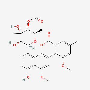 Chemical structure of 4'-acetylchrysomycin B