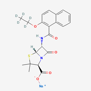 Chemical structure of Nafcillin-d5 Sodium Salt