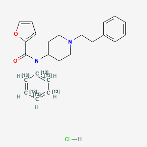Chemical structure of Furanyl fentanyl-13C6 (hydrochloride)