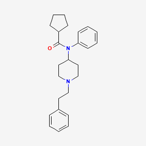 Chemical structure of Cyclopentyl fentanyl (hydrochloride) (CRM)