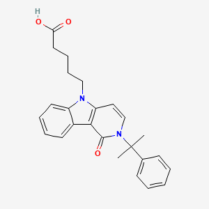 Chemical structure of 5-fluoro CUMYL-PeGACLONE N-pentanoic acid metabolite