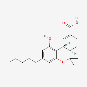 Chemical structure of (±)-11-nor-9-carboxy-δ9-THC (CRM)