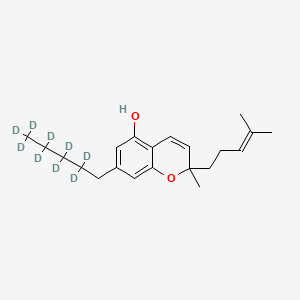 Chemical structure of (+/-)-Cannabichromene-d9