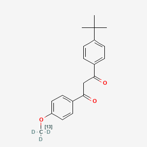 Chemical structure of Avobenzone-13C-d3