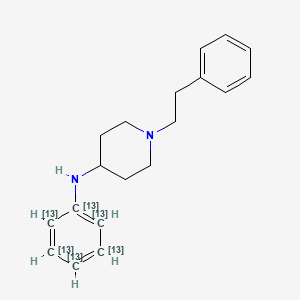 Chemical structure of 4-ANPP-13C6 (CRM)