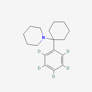 Chemical structure of PCP-d5 (hydrochloride) (CRM)