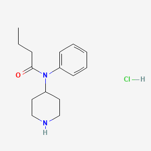 Chemical structure of Butyryl norfentanyl (hydrochloride) (CRM)