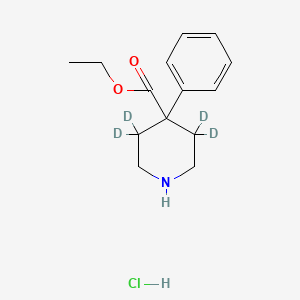 Chemical structure of Normeperidine-d4 (hydrochloride) (CRM)