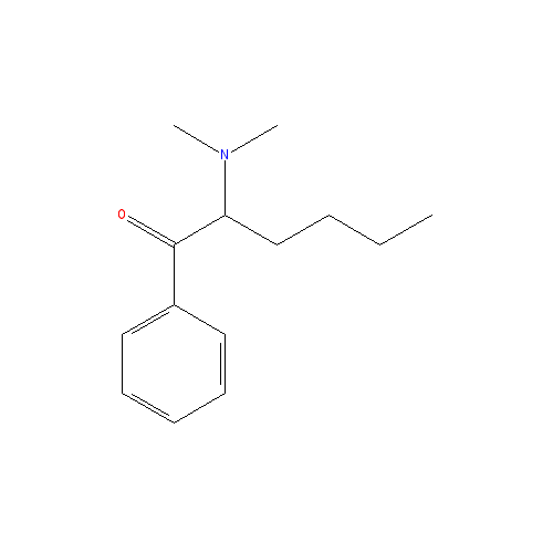 Chemical structure of α-Dimethylaminohexanophenone (hydrochloride)