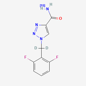 Chemical structure of Rufinamide-15N-d2