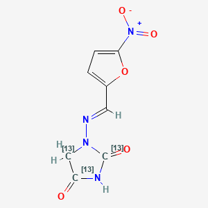 Chemical structure of Nitrofurantoin-13C3