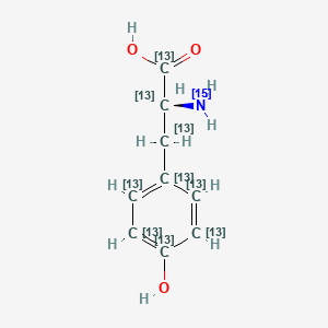Chemical structure of L-Tyrosine-13C9,15N