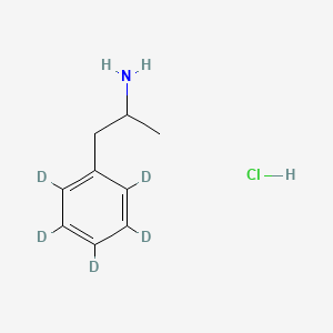 Chemical structure of (+/-)-Amphetamine-d5 (hydrochloride)