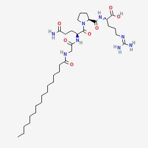 Chemical structure of Palmitoyl Tetrapeptide-7 (acetate)