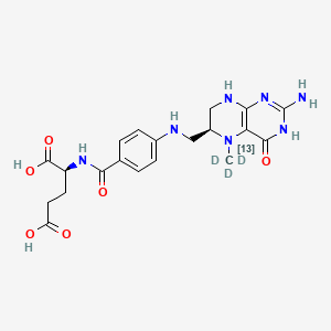 Chemical structure of Levomefolate-13C-d3