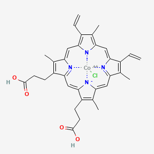 Chemical structure of Protoporphyrin IX cobalt chloride