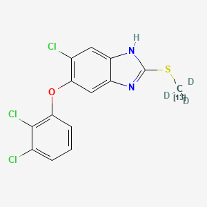 Chemical structure of Triclabendazole-13C-d3