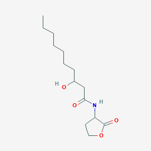 Chemical structure of N-3-hydroxydecanoyl-DL-Homoserine lactone