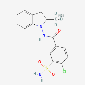 Chemical structure of Indapamide-13C-d3