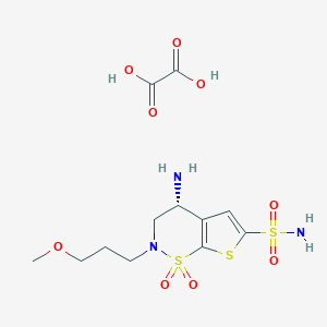 Chemical structure of N-desethyl Brinzolamide (oxalate)