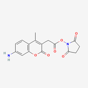 Chemical structure of AMCA N-succinimidyl ester