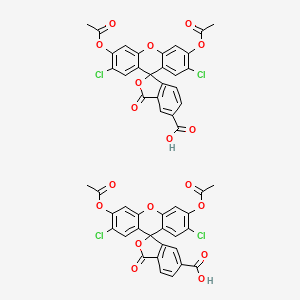 Chemical structure of 5(6)-Carboxy-2′,7′-dichlorofluorescein diacetate