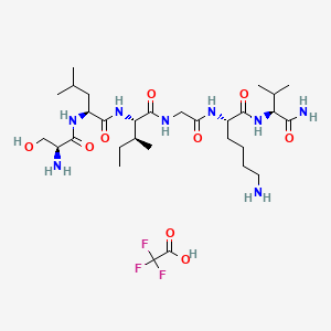 Chemical structure of PAR2 (1-6) amide (human) (trifluoroacetate salt)