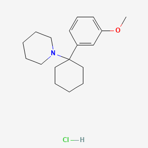 Chemical structure of 3-methoxy PCP (hydrochloride) (CRM)