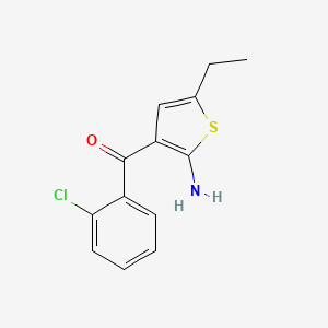 Chemical structure of 2-Amino-3-(2-chlorobenzoyl)-5-ethylthiophene