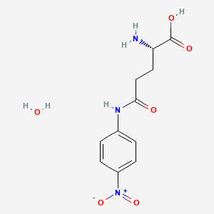Chemical structure of L-Glutamic Acid γ-p-Nitroanilide (hydrate)