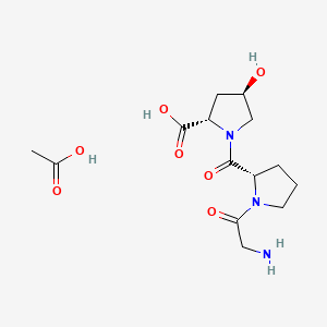 Chemical structure of H-Gly-Pro-Hyp-OH (acetate)